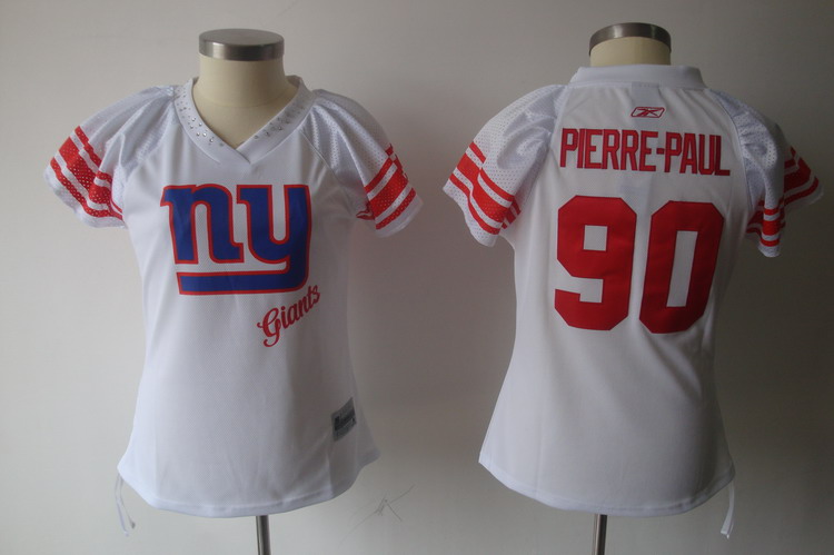 Giants #90 Jason Pierre-Paul White 2011 Women's Field Flirt Stitched NFL Jersey - Click Image to Close